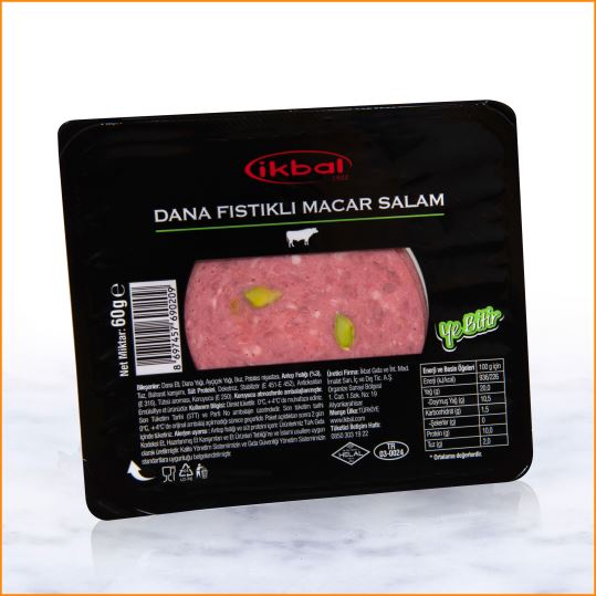 İkbal Ye Bitir Fıstıklı Dana Macar Salam 60 GR